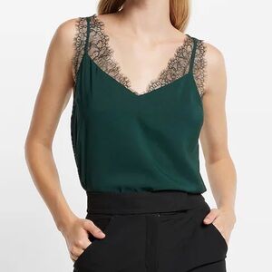 Express Satin Lace Strap V-Neck Downtown Cami Medium